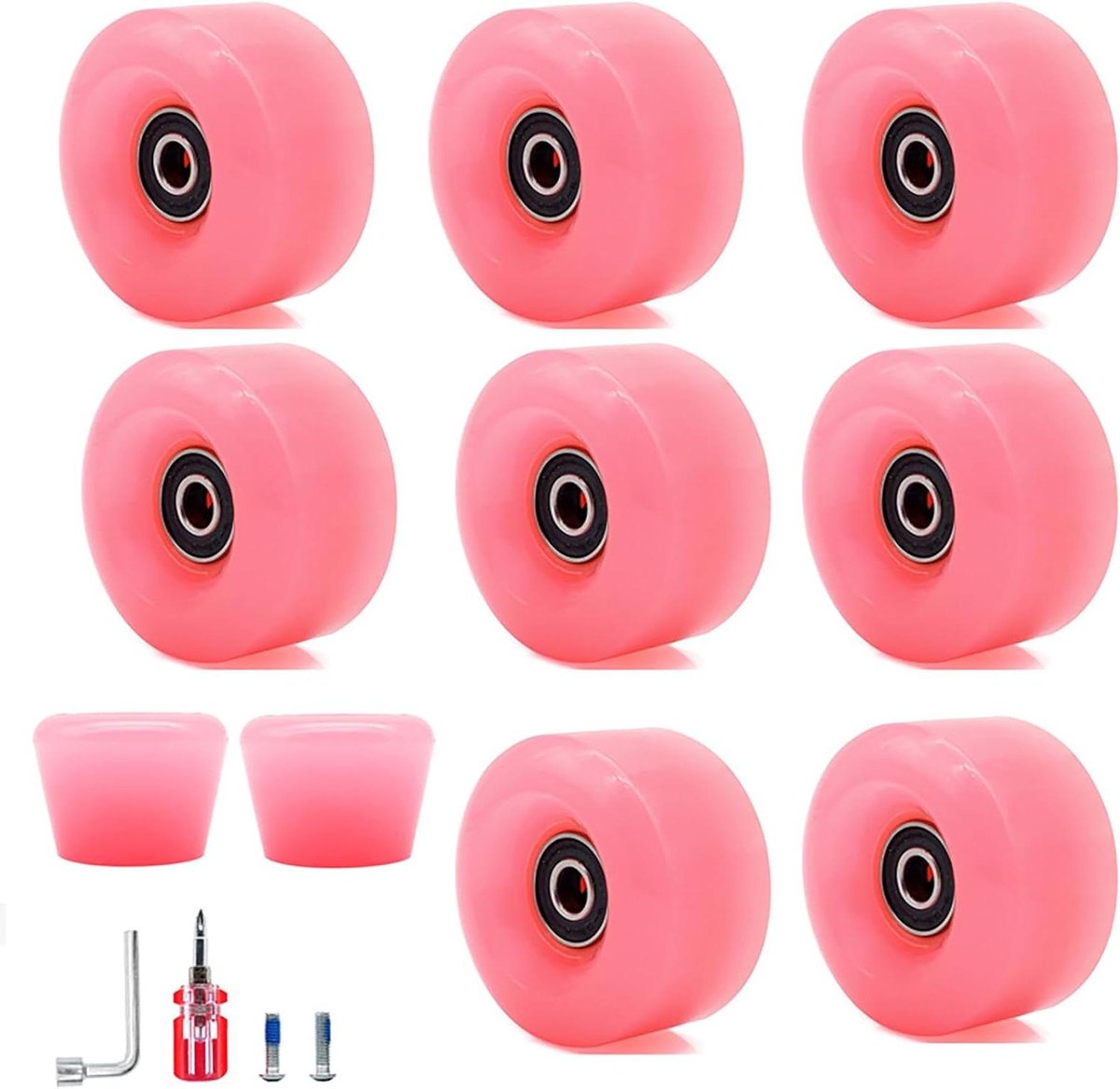 Reservewielen Rolschaatsen - Skate Wielen - Vrij Skaten - PU Materiaal 82A - 32mm x 58mm - Zwart Skateonderdeel kopen online