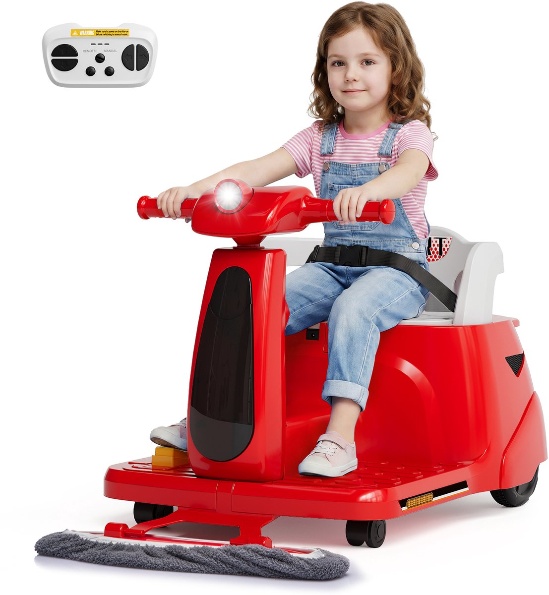 rode elektrische kinderauto 12v race ride on auto met afstandsbediening sportief ontwerp voor kinderen 3 6 jaar tweezitter vooruit achteruit veiligheidsgordel open laadbak wh502