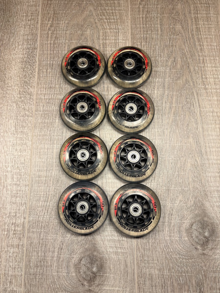 Rollerblade Inline Skate Wielen Set 90 mm 84A – 8 Wielen + SG9 Lagers + Aluminium Spacers – Compleet Vervangingspakket Skateonderdeel kopen online