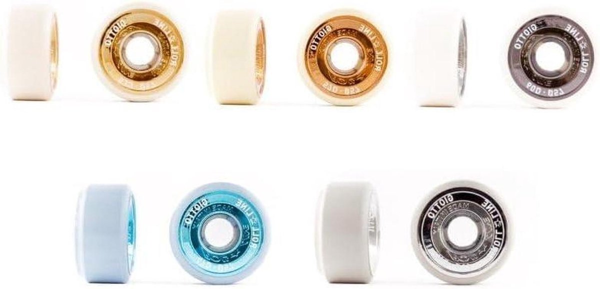 Rolschaats Wielen - Onderdelen Set - Vrij Rolschaatsen - Inclusief Kogellagers - 57 mm - Chroom Skateonderdeel kopen online