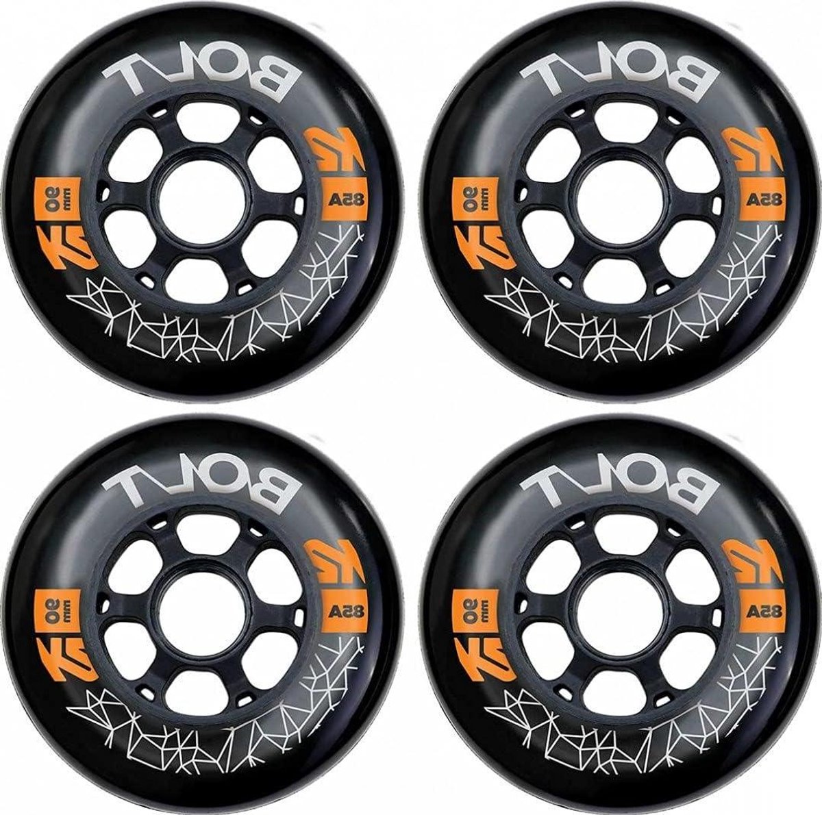 Rolschaats Wielen - Skate Onderdelen - Inline Skaten - Set van 4 - 90mm - Zwart Skateonderdeel kopen online