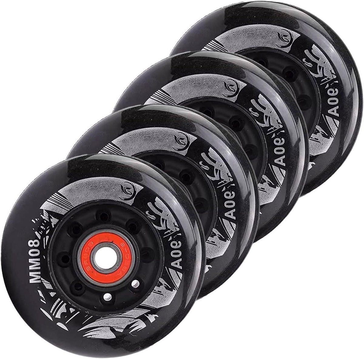 rolschaats wielen skate wielen soepel skaten 90a hardheid 60mm diameter zwart