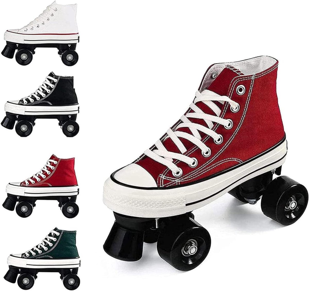 Rolschaatsen Canvas - Dubbele Rij - Buiten Plezier - Ademend Bovenwerk - Maat 45 - D Rolschaatsen kopen online