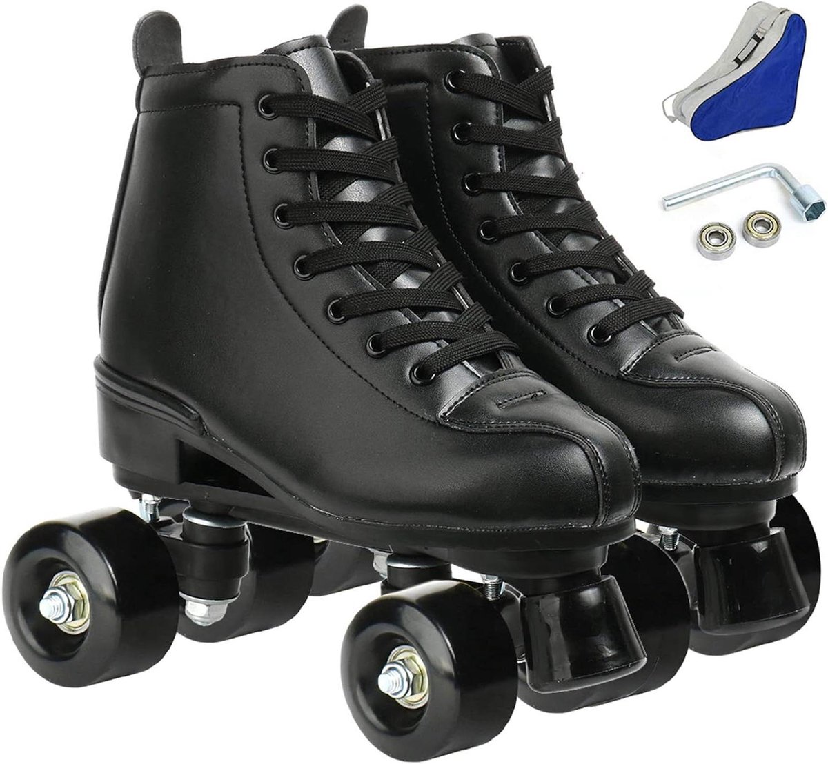 rolschaatsen dubbele rij schaatsen volwassenen buiten skaten verstelbare high top maat 35 45 zwart