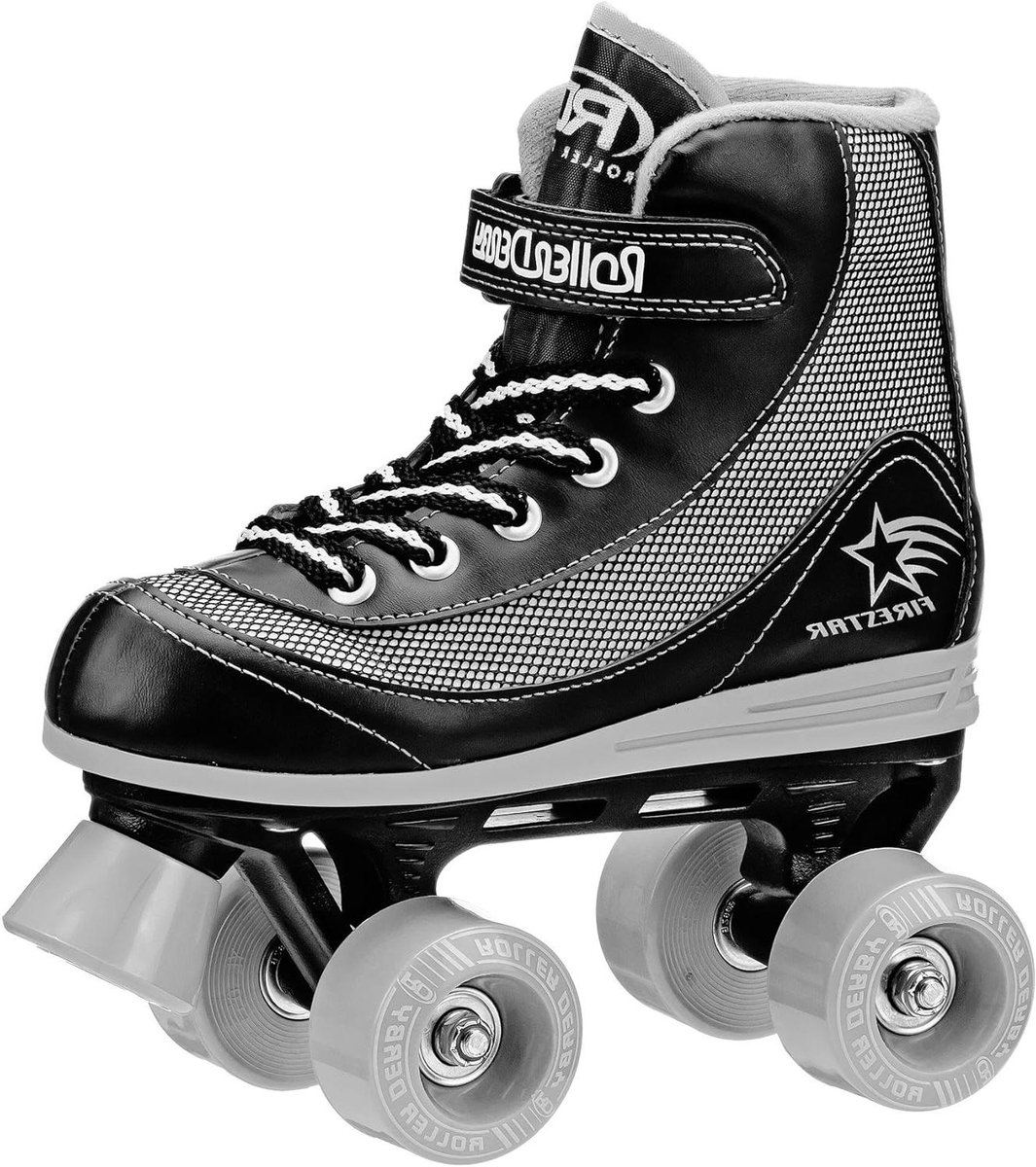 rolschaatsen quad skates buiten recreatie sportschoen ontwerp 54 mm wielen zwart grijs