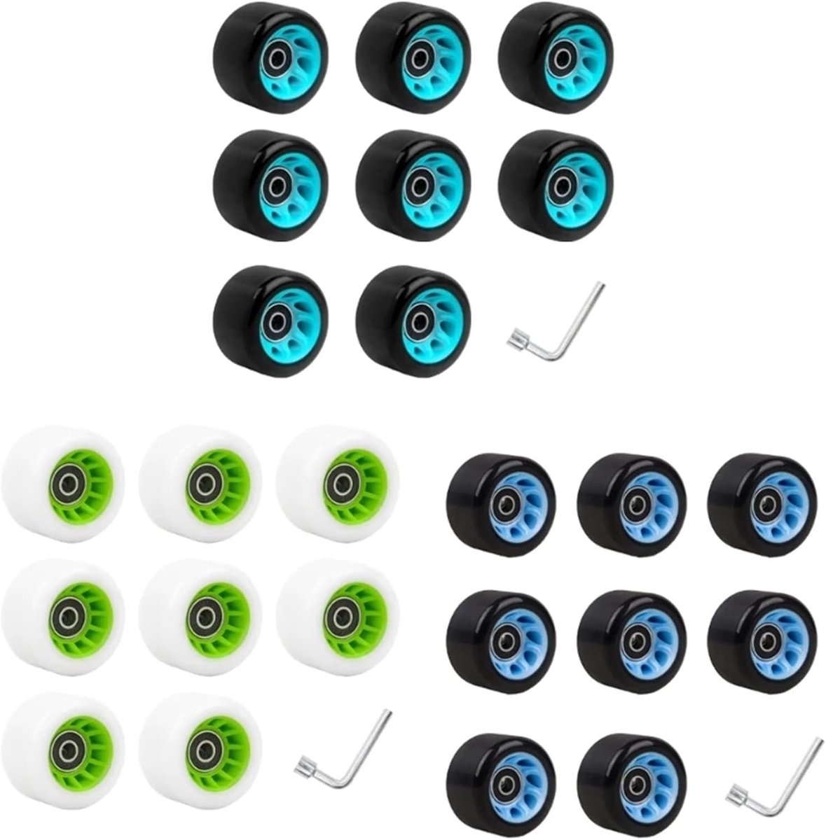 Rolschaatswielen - Reservewielen Quad Skates - Soepel Glijden - Stil en Slijtvast - 8 stuks - Wit Rolschaatsen kopen online