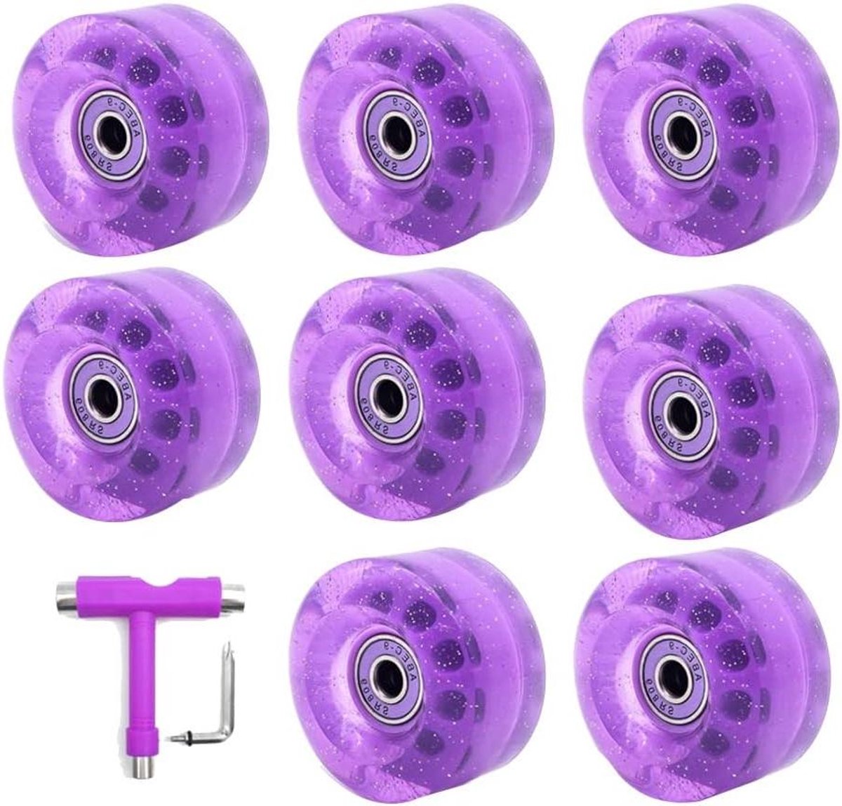 Rolschaatswielen Set - Skateboard Wielen - Buiten Skaten - 82A Hardheid - 32 x 58 mm - Paars Skateonderdeel kopen online