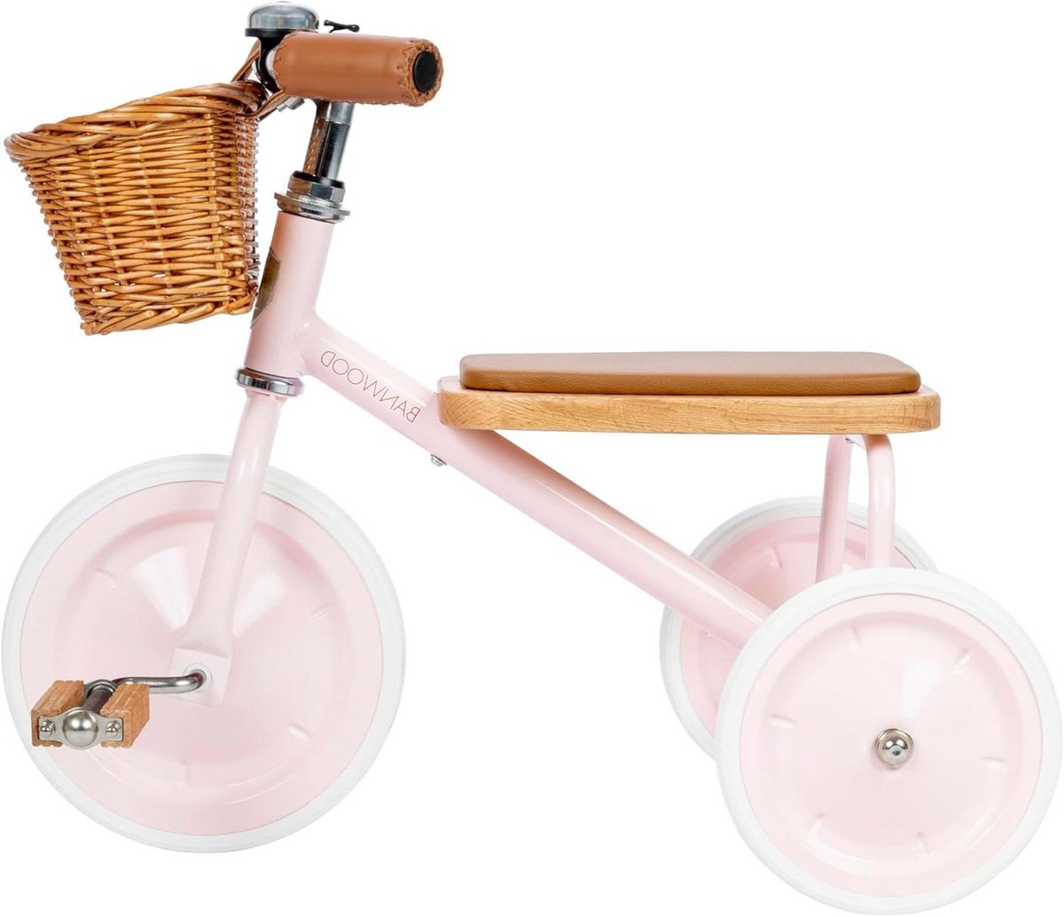 Roze driewieler - Kindertrike - Buiten spelen - Rieten mand - 45 x 35 x 63 cm - Roze Driewieler kopen online