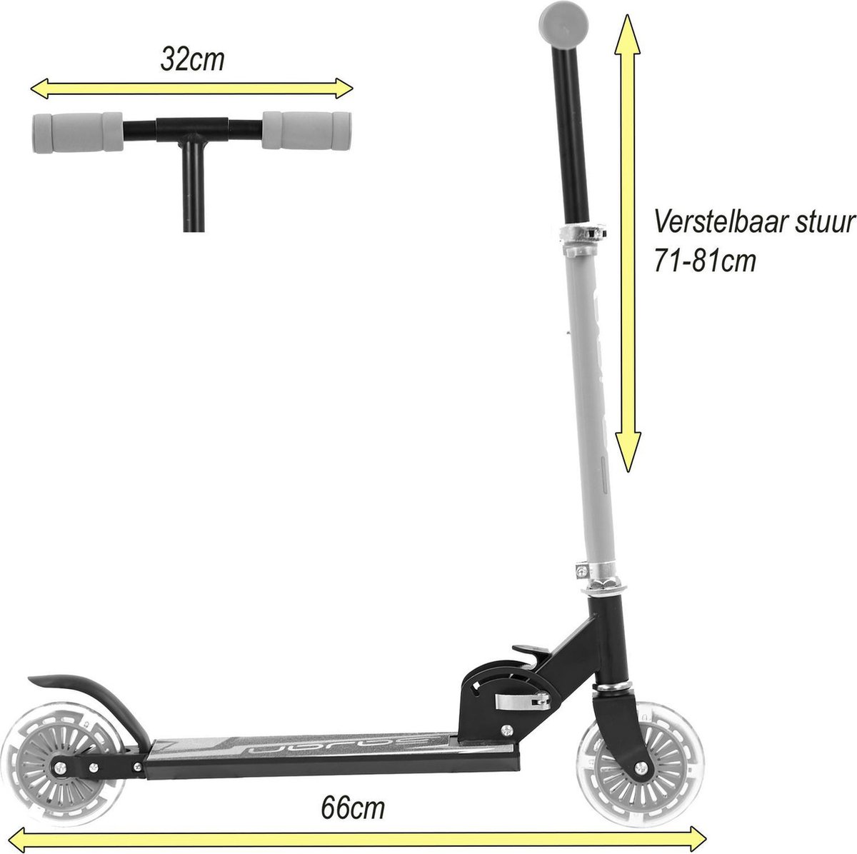 sajan kinderstep step step met led wielen aluminium autoped roze