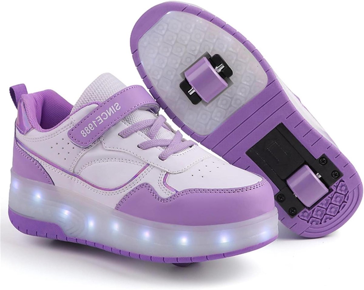 schoenen met wieltjes kinderschaatsen sneakers actief spelen buiten verlichting en intrekbaar wiel usb opladen meerdere kleuren