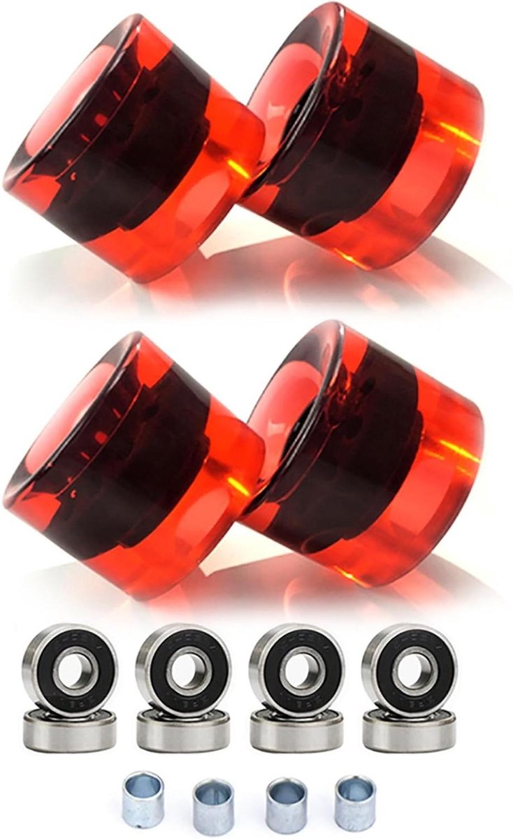 Set PU-wielen - Straatwielen skate - Skateboarden verbeteren - Inclusief lagers - 60 mm - F Skateonderdeel kopen online