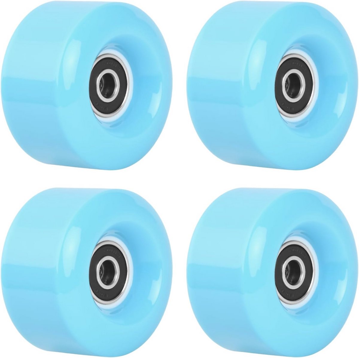 set van 4 dubbele rij rolschaats wielen met lagers 58x32mm pu