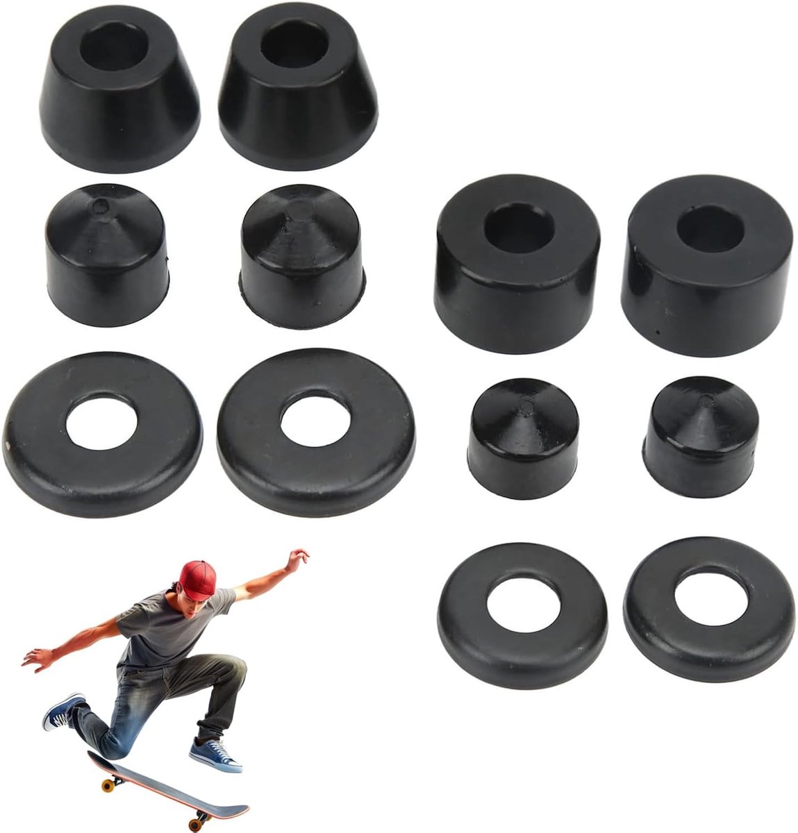 Shock Absorber voor Skateboard en Longboard, PU Zwart Schokbestendige Pad en Vervangingsbushings voor Trucks Skateonderdeel kopen online