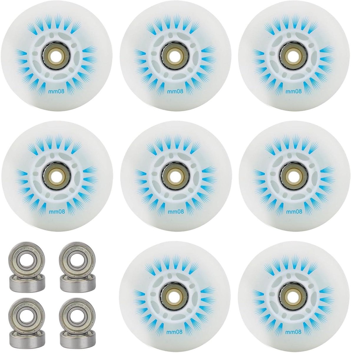 skate wielen rollerblade onderdelen vloeiend skaten slijtvast pu materiaal 76mm set van 8 blauw