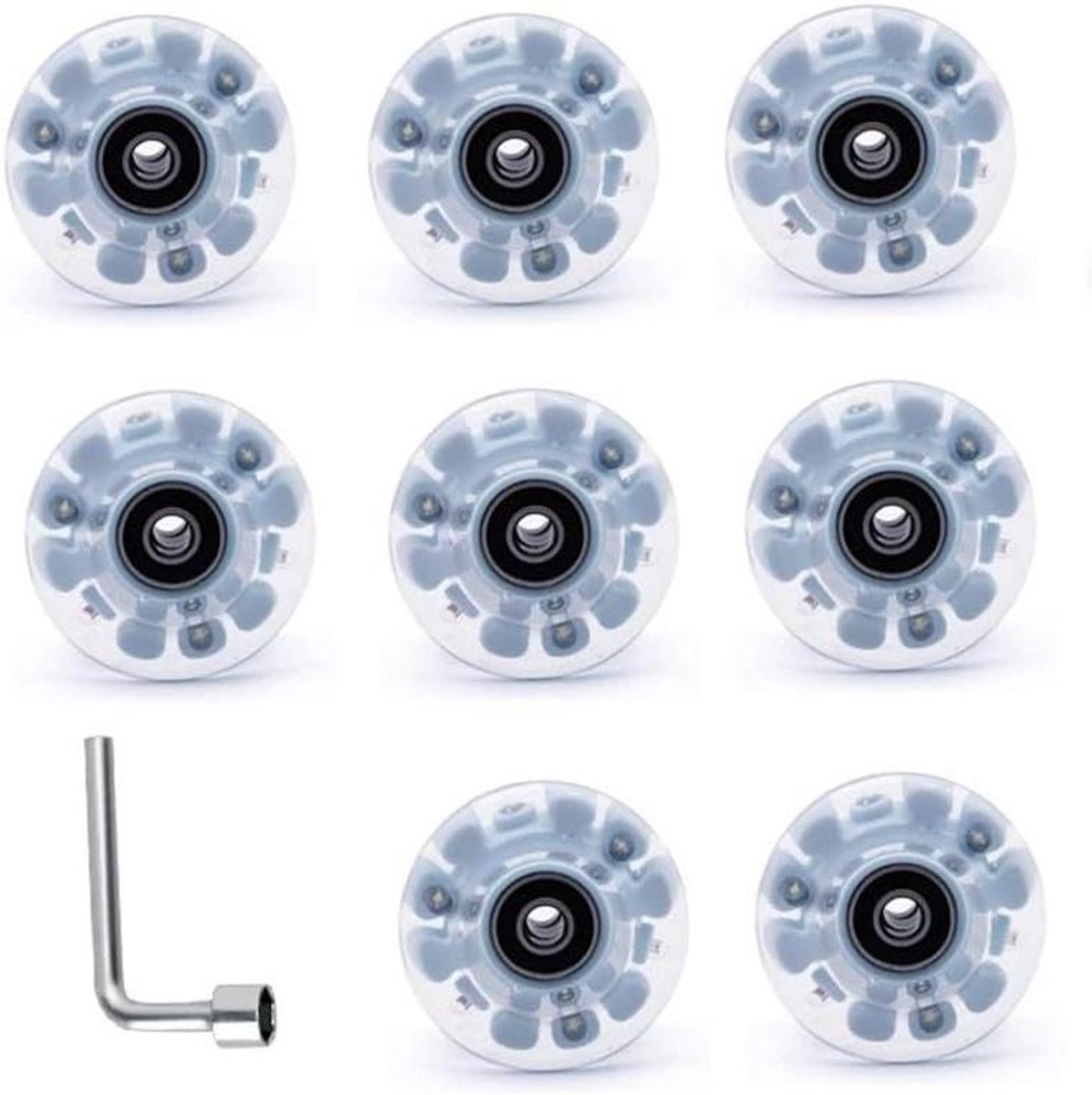 skate wielen set rolschaats onderdelen dans en hockey lichtgevend pu materiaal 8 stuks 58mm blauw