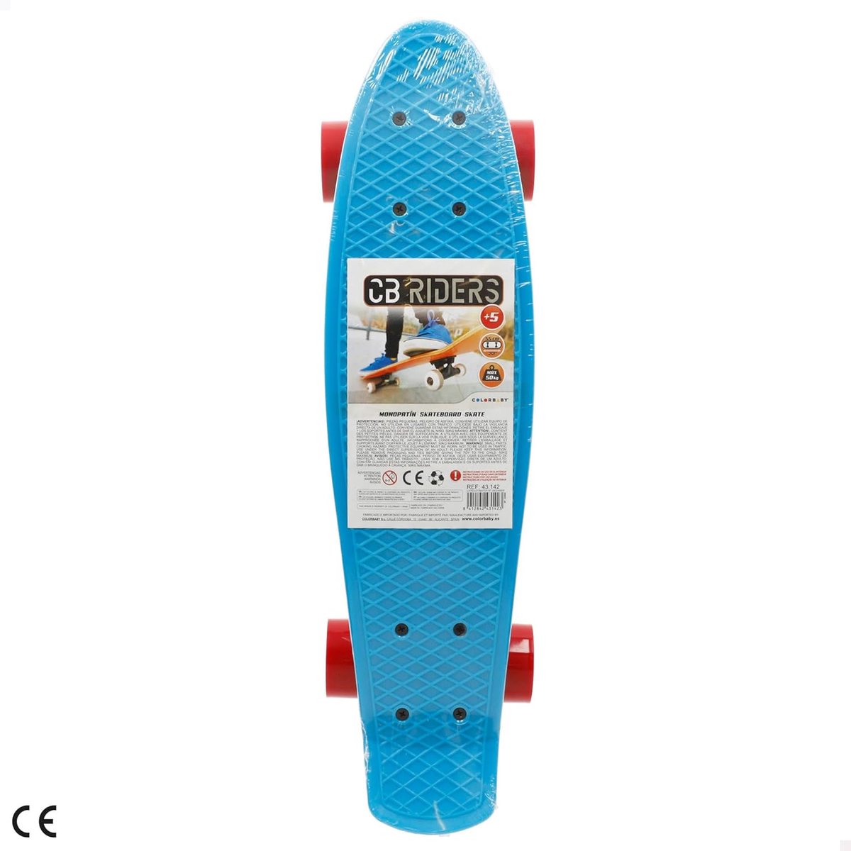 Skateboard - Board - Buiten rijden - Stevig plastic frame - 55 cm breed - Blauw Skateonderdeel kopen online