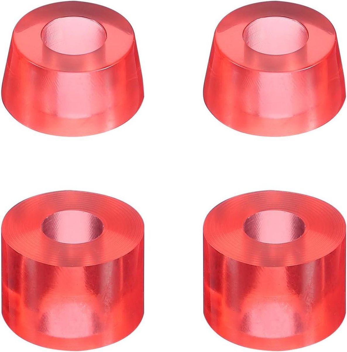 Skateboard Bussen Set - Truck Liners - Skateboarden Verbeteren - Slijtvast PU Materiaal - 23 x 16 mm - Transparant Rood Skateonderdeel kopen online