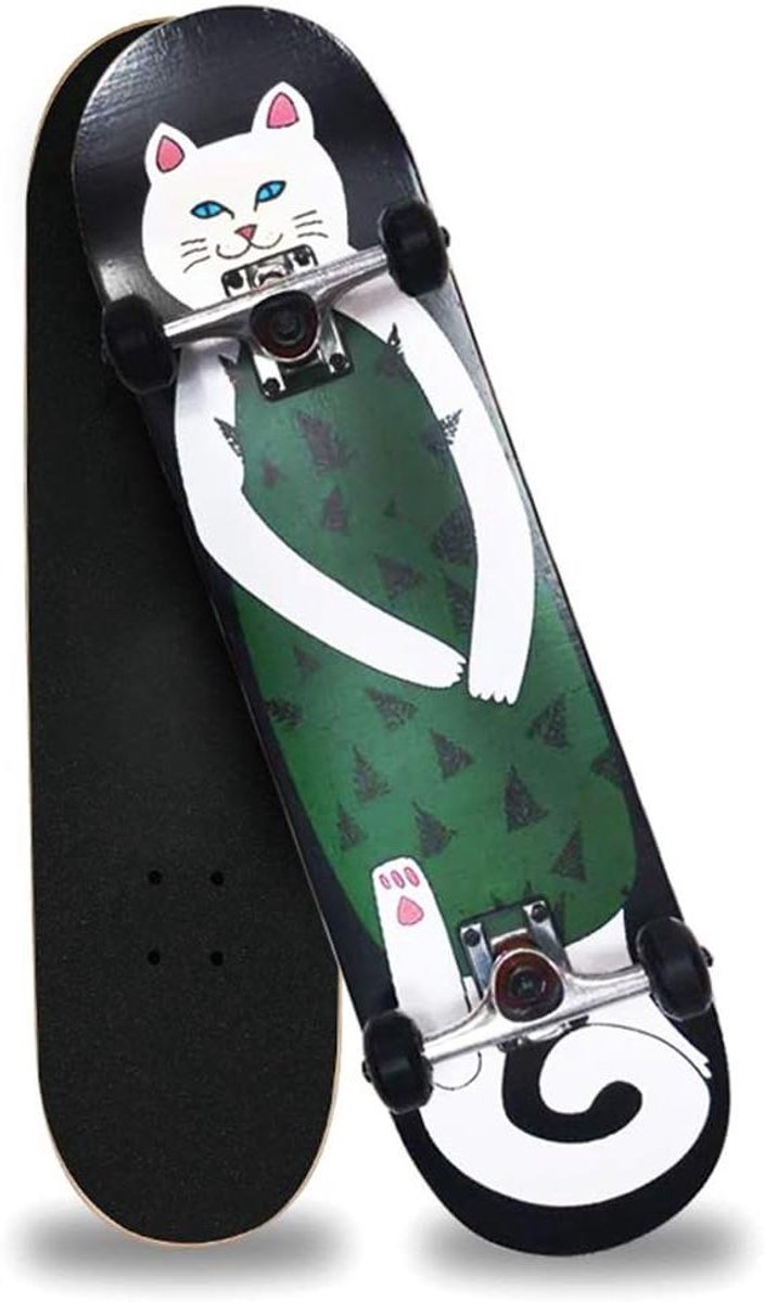 Skateboard - Compleet board - Tricks en stunts - Dubbele kicktail - 80 cm - Naturel Skateonderdeel kopen online