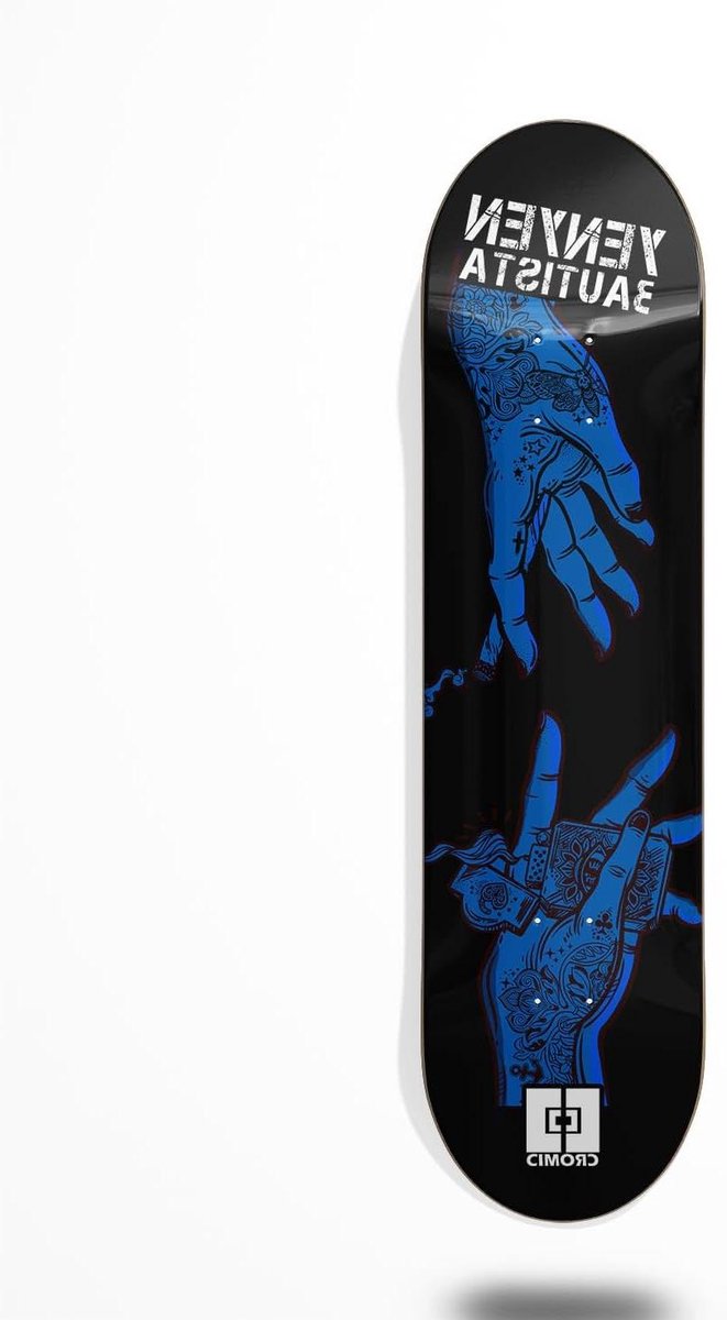 Skateboard Deck - Compleet board - Street cruisen - Met griptape - 8.25 inch - Zwart blauw Skateonderdeel kopen online