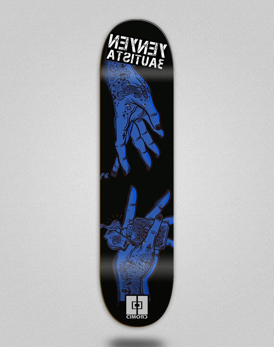 Skateboard Deck - Compleet skateboard - Street cruisen - Griptape included - 8.5 inch - Zwart Blauw Skateonderdeel kopen online
