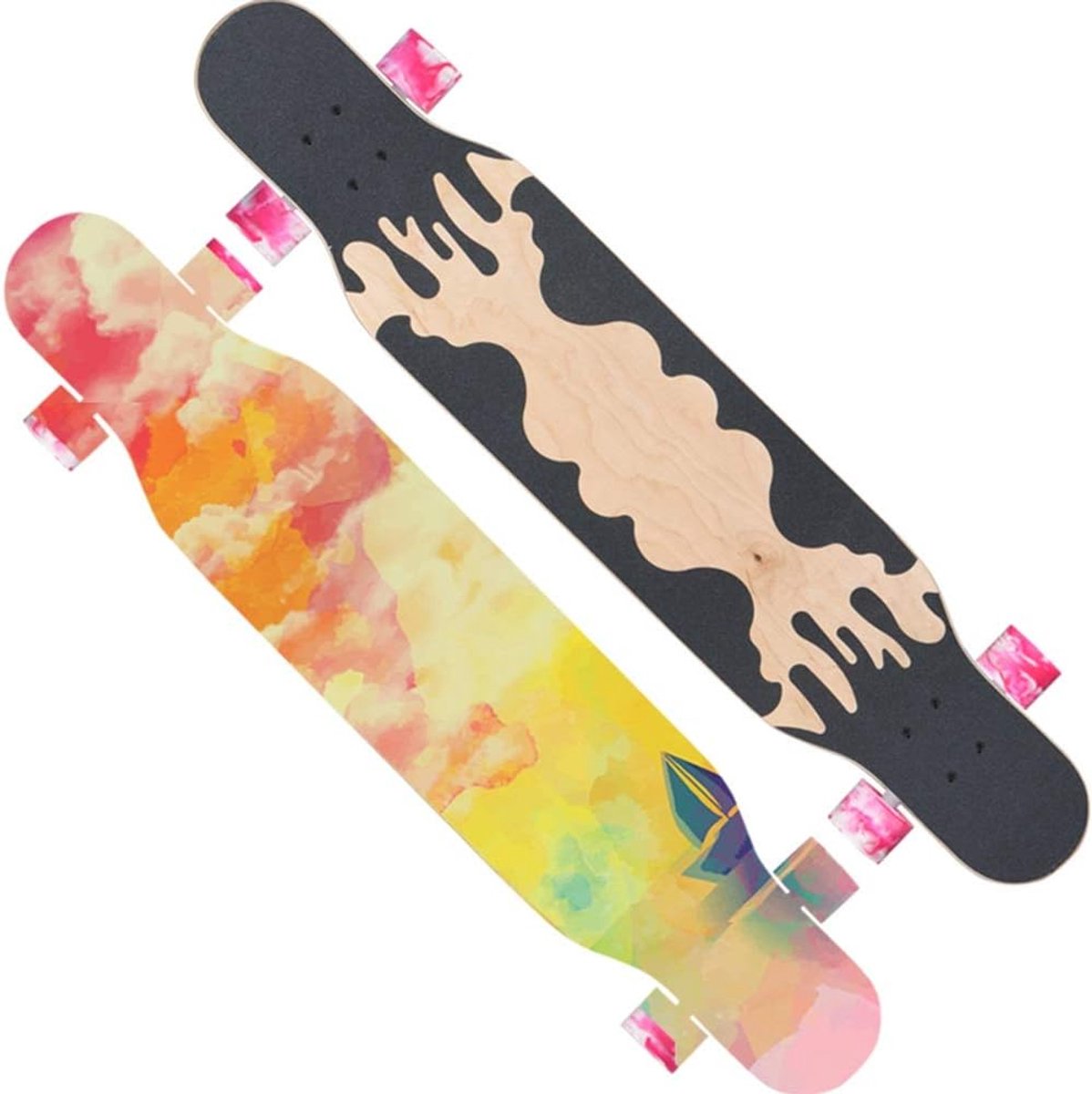 Skateboard Deck - Longboard Cruiser - Dansen en cruisen - 7 lagen esdoorn - 118 cm lang - #3 Skateonderdeel kopen online