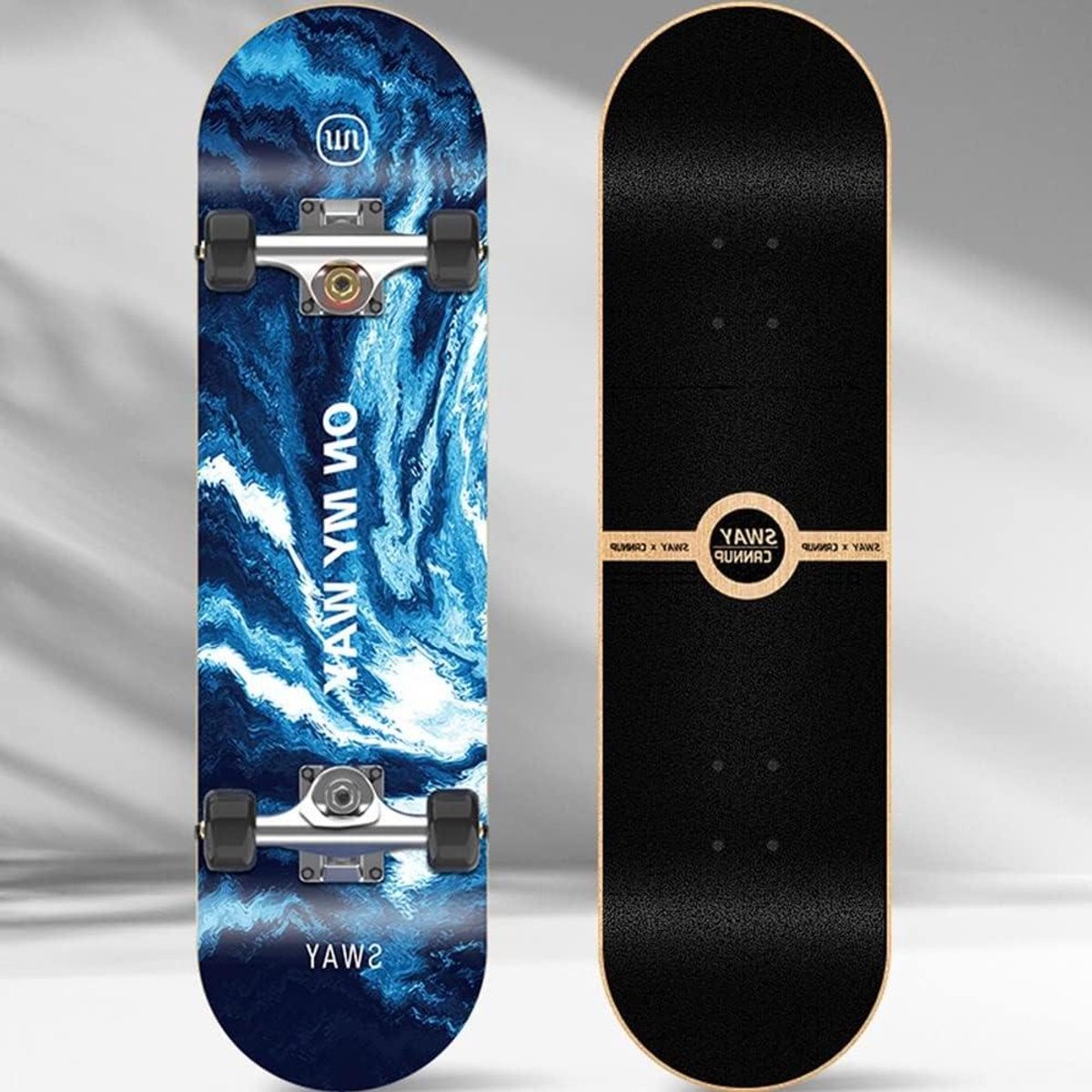 skateboard dek compleet skateboard trucs leren 7 laags esdoorn 79x20 5cm patroon 3