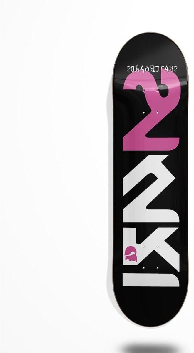 skateboard dek deck board street skaten sakari logo design 8 25 inch roze wit