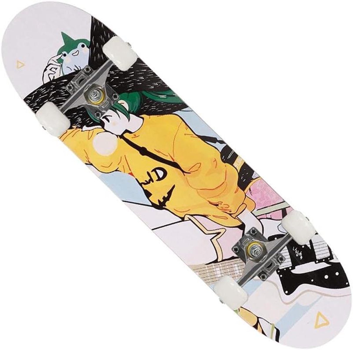 skateboard kinderen cruiser trickboard buiten spelen double kick deck 31 x 8 inch blauw