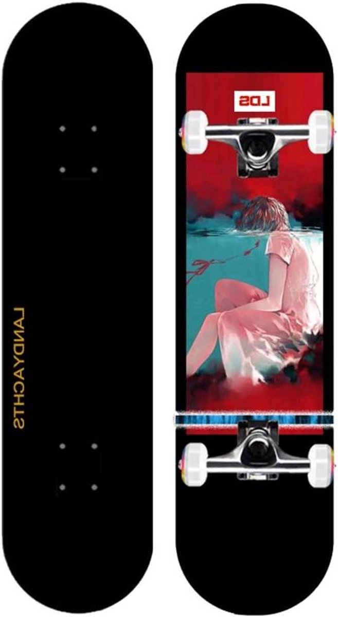 Skateboard - Longboard - Balans Training - 7 Lagen Esdoorn - 79x20x14cm - Zwart Skateonderdeel kopen online