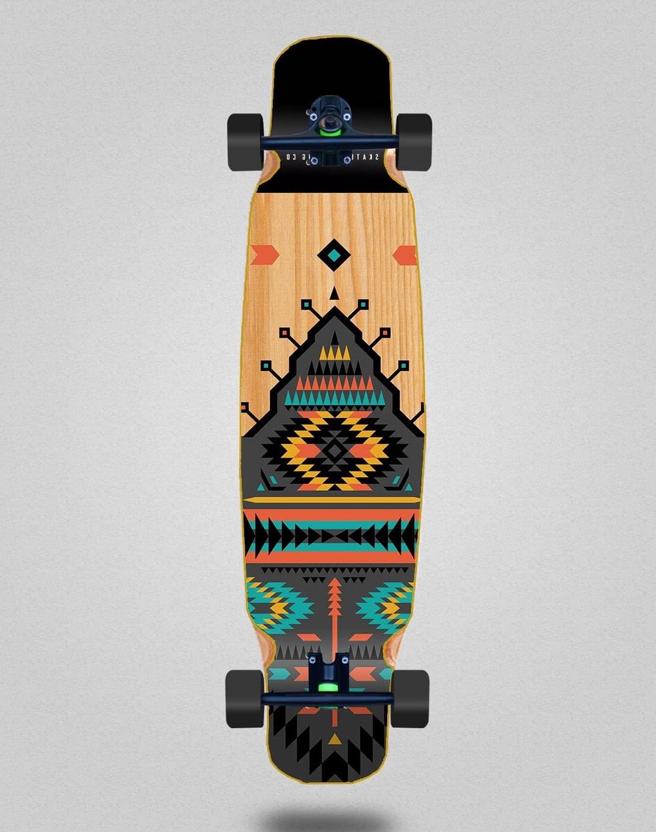 Skateboard Longboard - Compleet board - Cruisen door stad - Mix Bamboo constructie - 46x9 inch - Natuurlijk hout Longboard kopen online