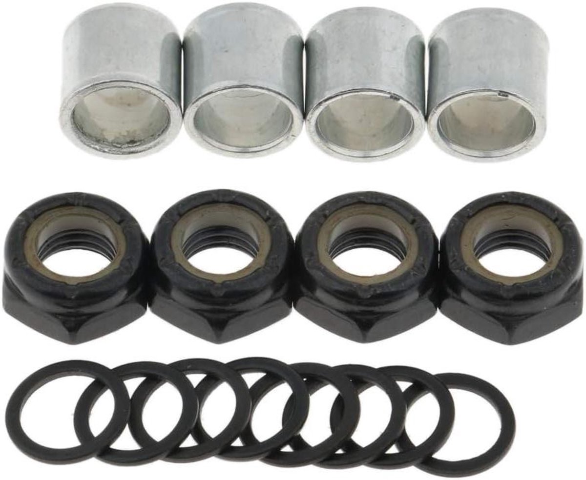 skateboard onderdelen longboard kit truck reparatie stabiliteit verbeteren 8mm binnenmaat zwart