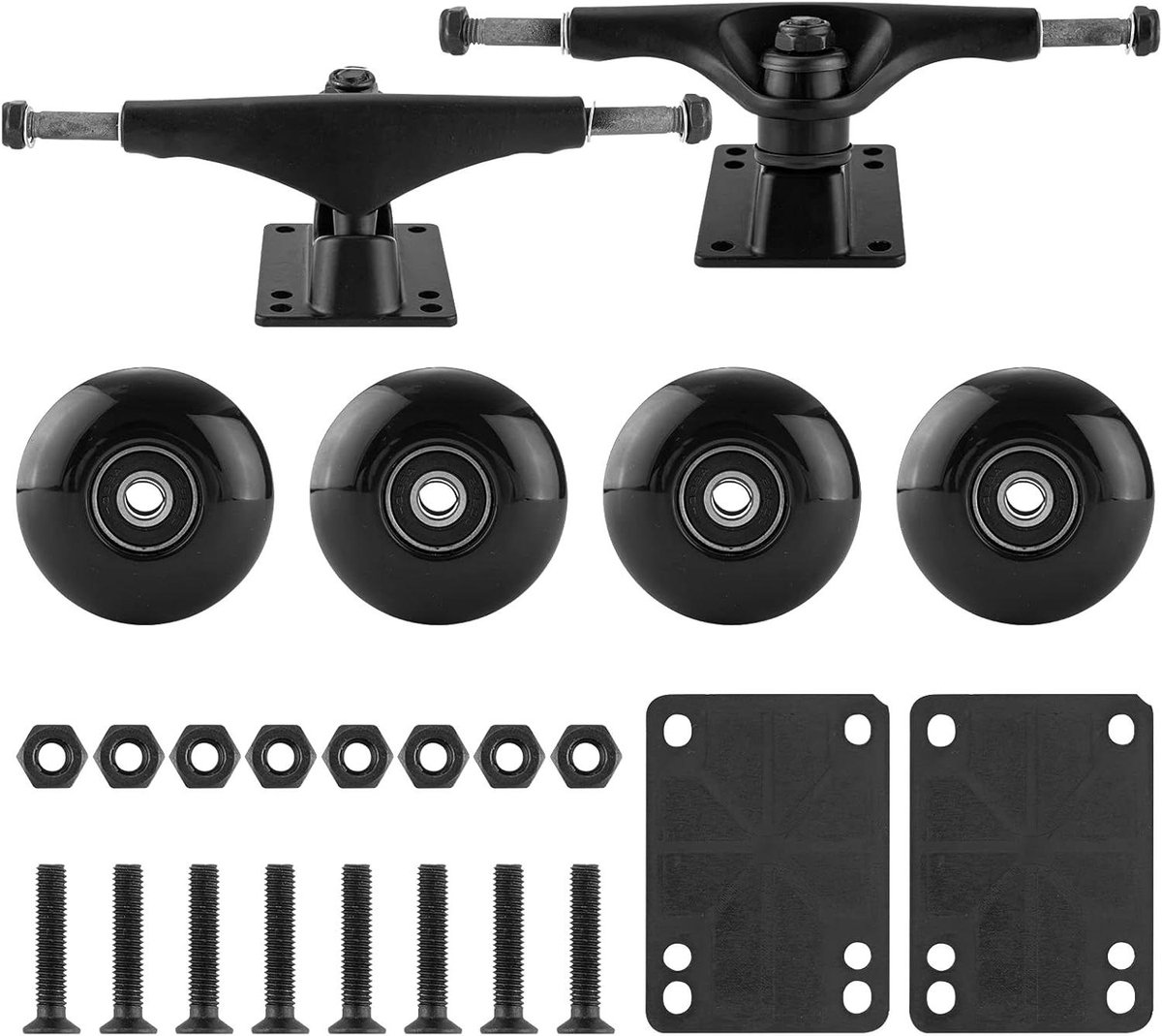 skateboard onderdelen trucks en wielen skateboarden bouwen duurzame hardware set past 7 5 8 deck zwart