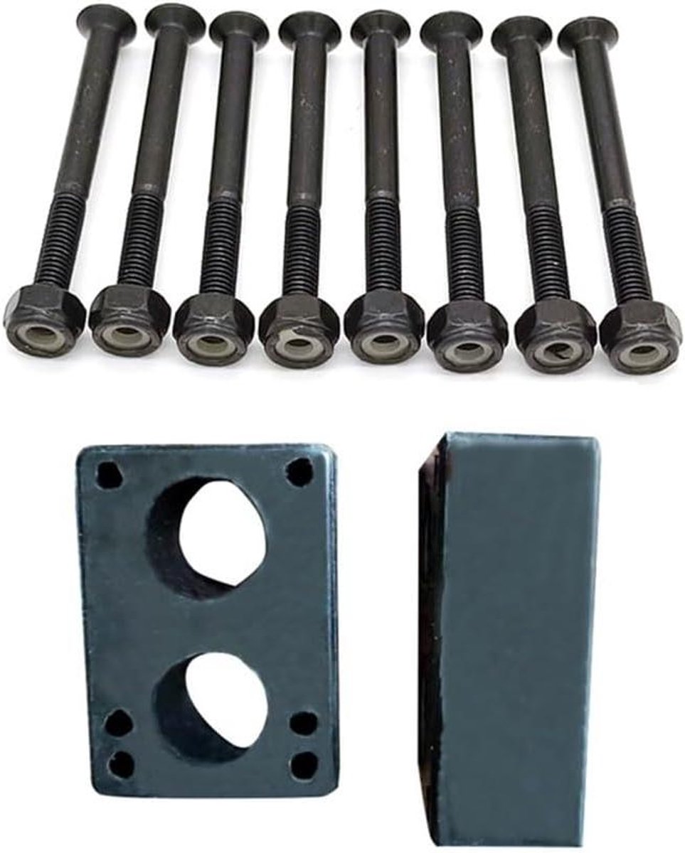 Skateboard Riser Kit - Pakking Set - Trillingen Dempen - Compleet Pakket - 30mm Pakking - Zwart Skateonderdeel kopen online