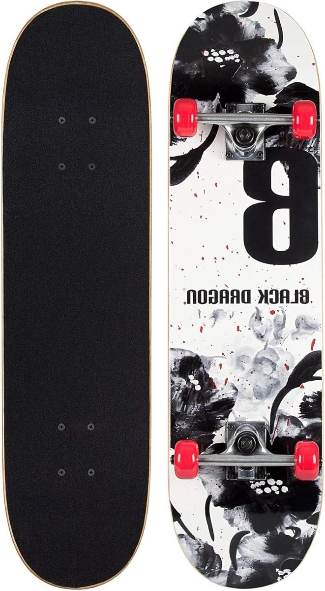 skateboard streetboard longboard straat gebruik dubbele kicktail 79 x 20 cm zwart