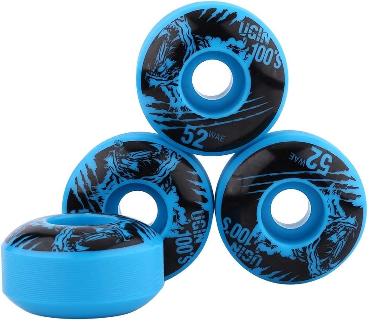 Skateboard Wielen 52mm x 30mm - 4 Stuks Duurzame PU Cruiser Wielen voor Longboard en Outdoor Gebruik (Blauw) Skateonderdeel kopen online
