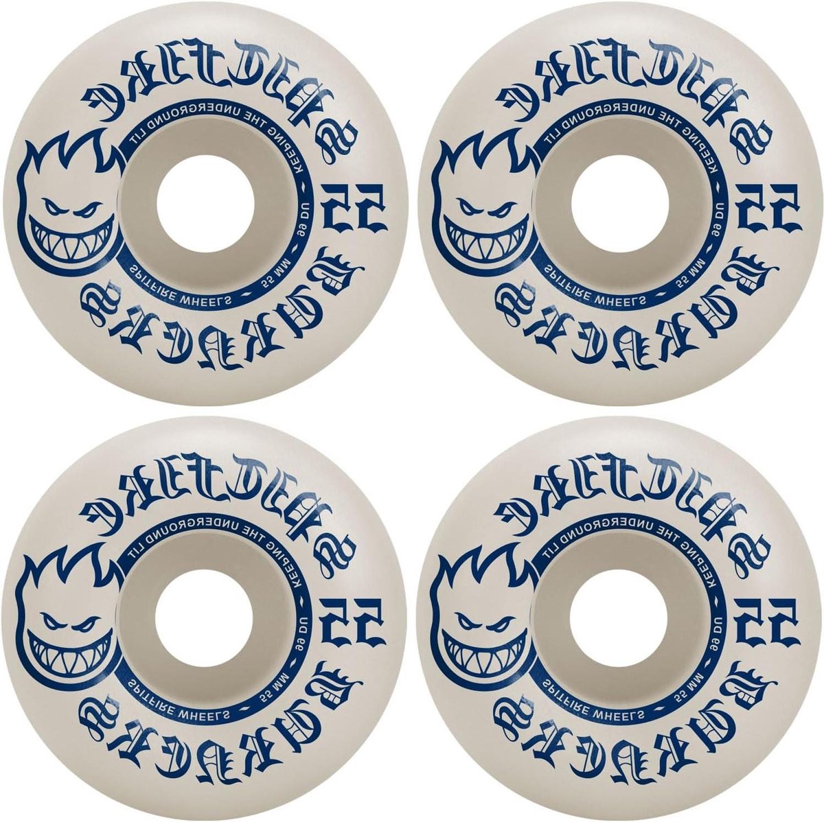 skateboard wielen branders wielen skaten uniek urethaan 55mm 99a wit blauw