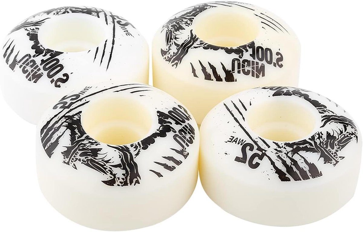 skateboard wielen cruiser longboard outdoor cruisen hoge veerkracht 52mm x 30mm wit
