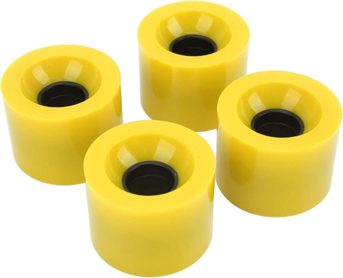 Skateboard wielen - Cruiser wielen - Soepel cruisen - Stille sliding - 4 stuks - Geel Skateonderdeel kopen online