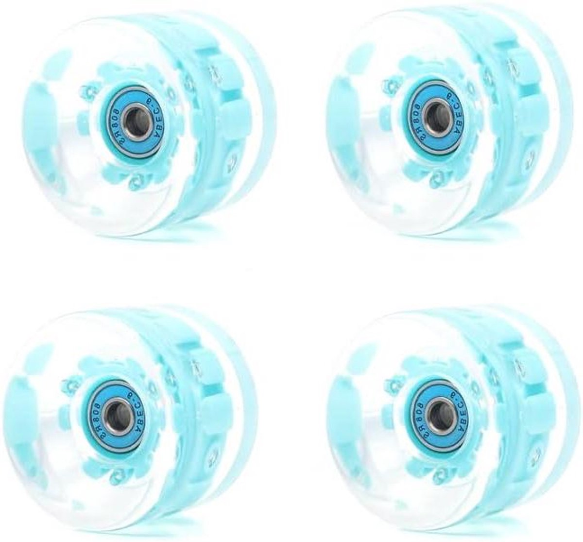 Skateboard Wielen - Gloeiende Wielen - Comfortabel Cruisen - Met Verlichting - 65mm 78A - Blauw Skateonderdeel kopen online