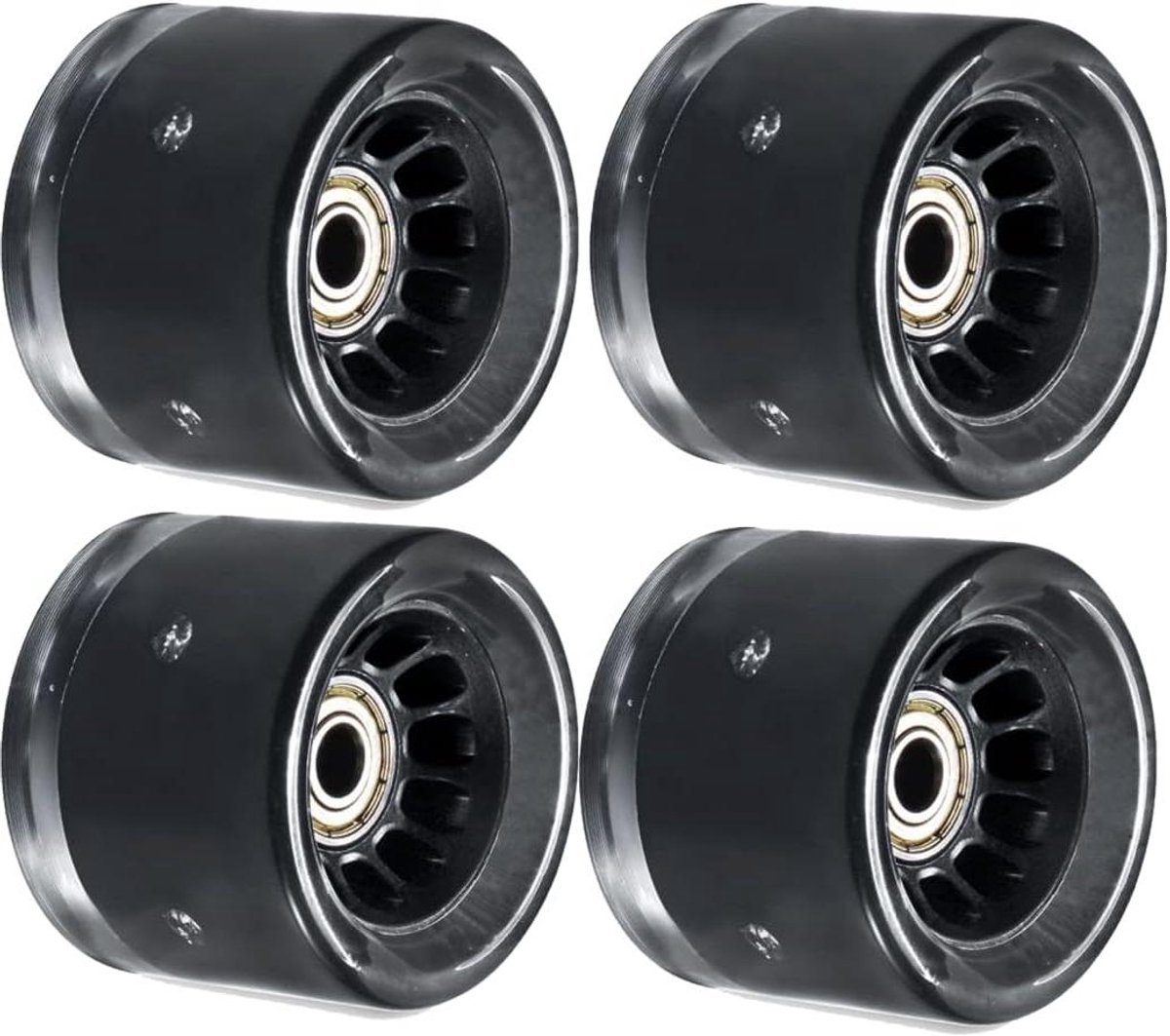 Skateboard Wielen - Longboard Cruiser - Soepel Rijden - Met Lagers - 60mm 90A - Zwart Skateonderdeel kopen online