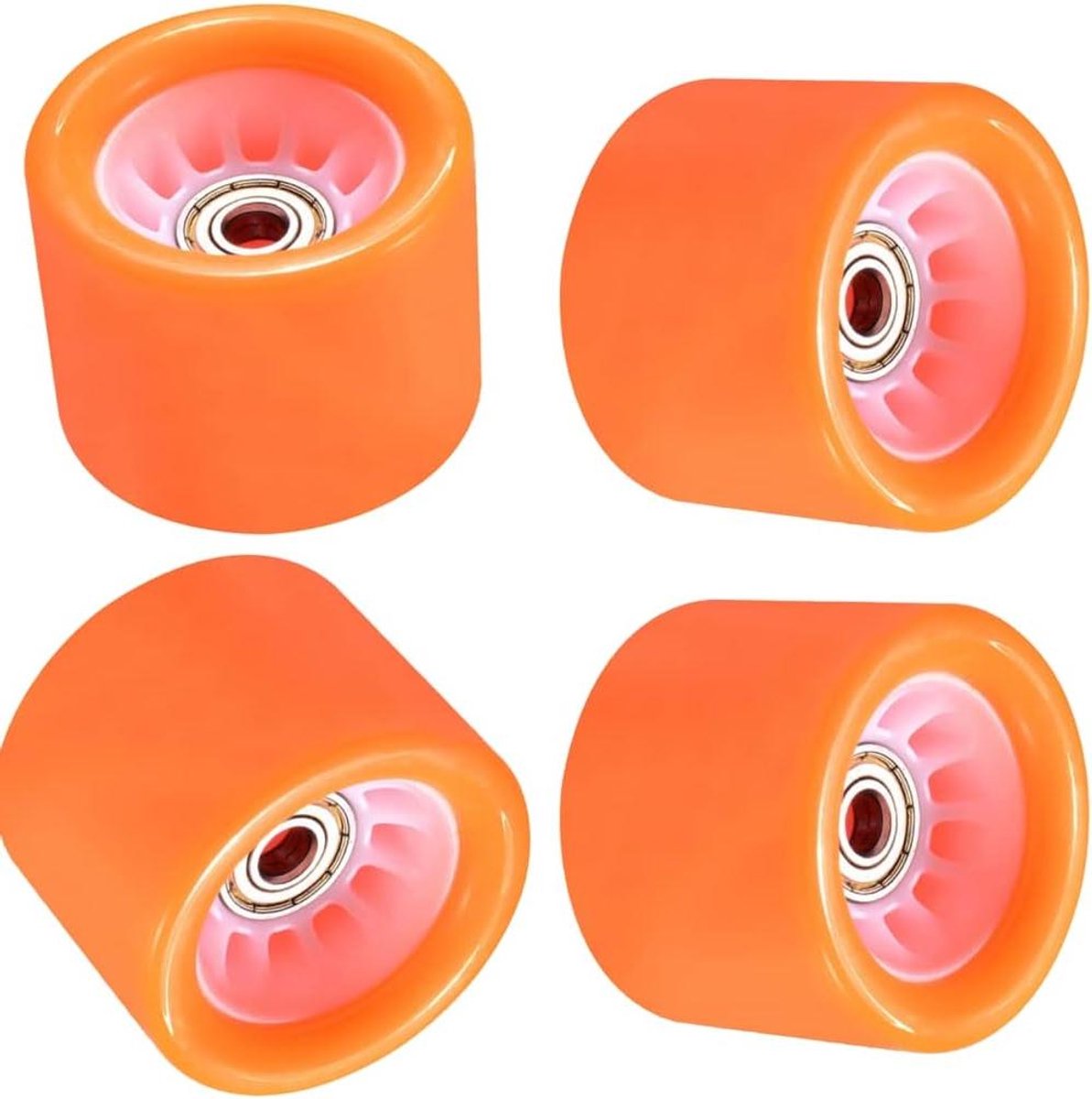 Skateboard Wielen - Longboard Cruiser - Straat Rijden - Inclusief Lagers - 60mm 90A - Oranje Skateonderdeel kopen online