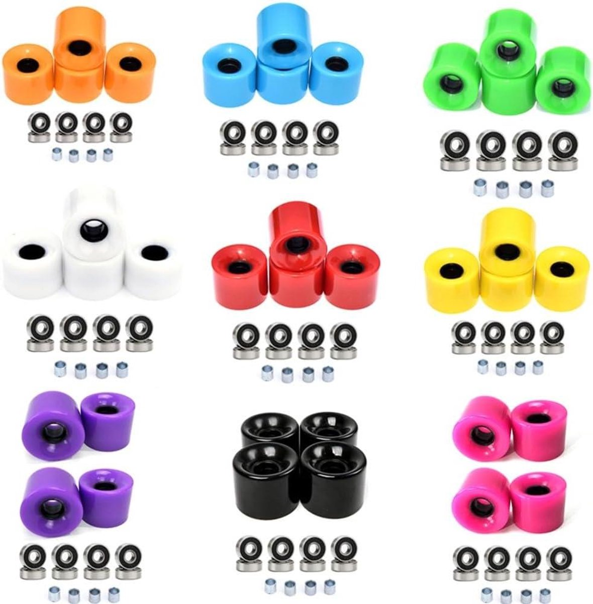 Skateboard Wielen - Longboard Set - Outdoor Sport - ABEC-9 Lagers - 60x45mm 78A - Zoals Afgebeeld Skateonderdeel kopen online