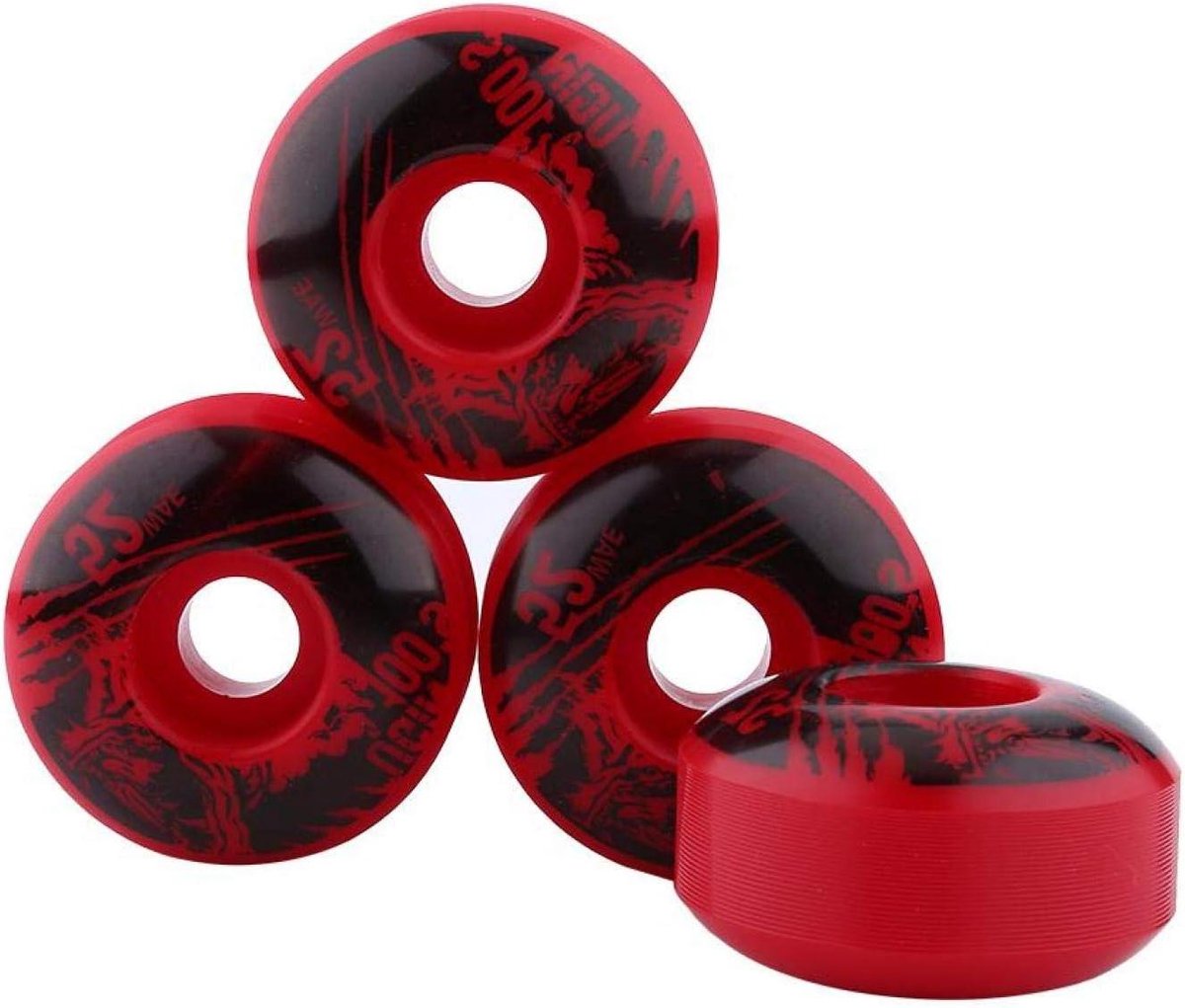 skateboard wielen longboard vervanging basic skateboarden veerkrachtig pu materiaal 52x30 mm rood