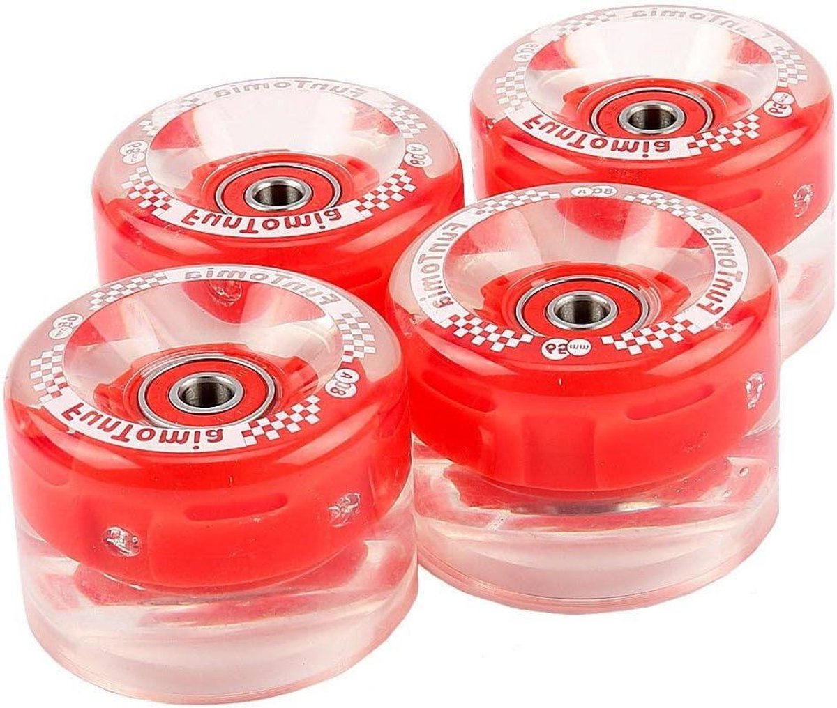 Skateboard wielen - Longboard wielen - Freeriden en dansen - Geïntegreerde LED dynamo - 65x45mm 80A - Rood Skateonderdeel kopen online