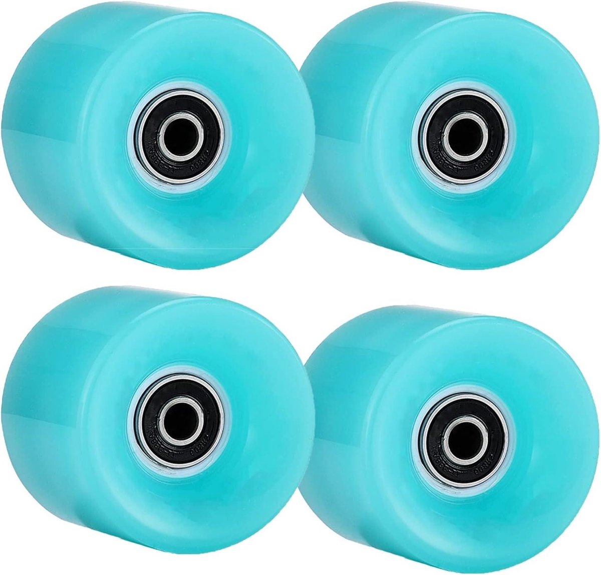 Skateboard Wielen - Longboard Wielen - Soepel Rijden - Met Lagers - 60mm Set van 4 - Blauw Skateonderdeel kopen online