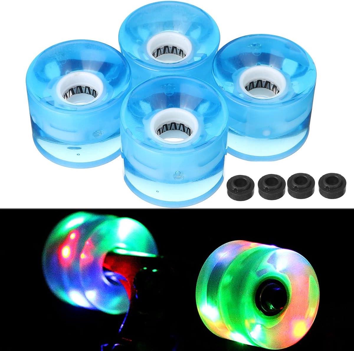skateboard wielen longboard wielen straat rijden glow in the dark 60x45mm set van 4 rood