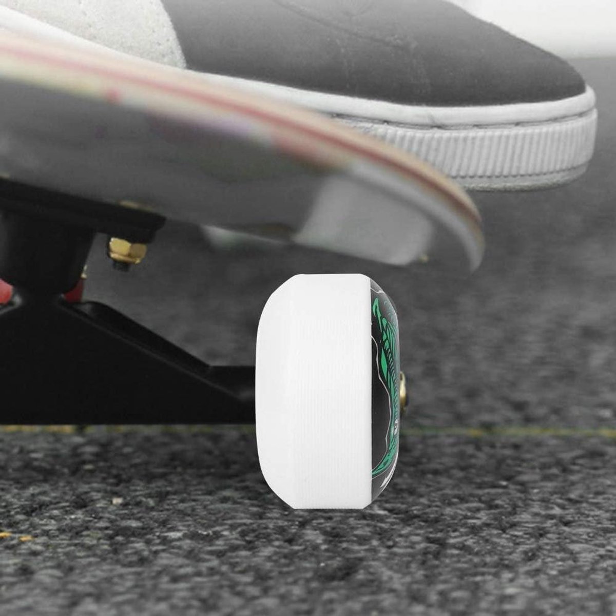 skateboard wielen longboard wielen straat rijden hoge veerkracht 54x32mm 4 stuks zwart