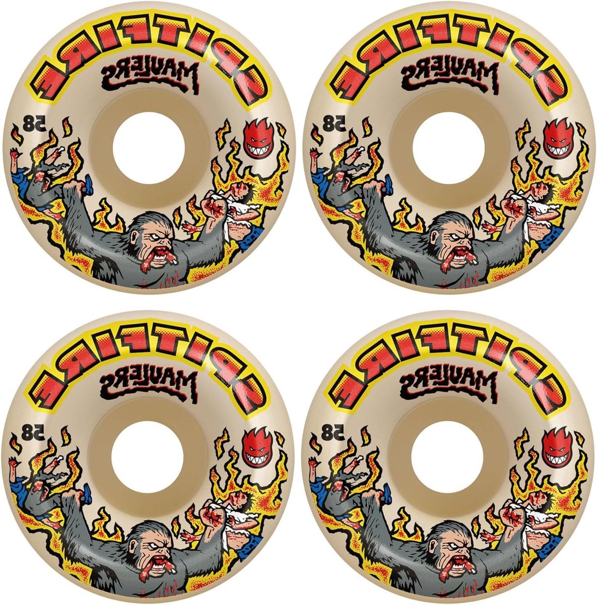 Skateboard Wielen - Maulers F4 - Street Skateboarding - Hoge Rebound Compound - 58 mm - Natuurlijk Skateonderdeel kopen online