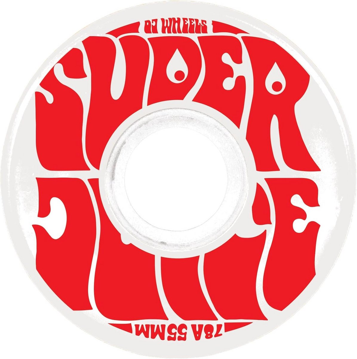 skateboard wielen mini super juice 55mm 78a wit rood all terrain cruise