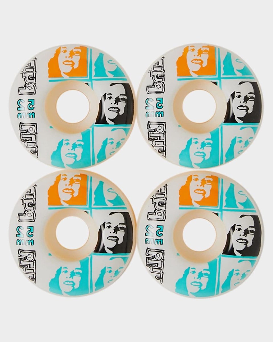 Skateboard Wielen - Multi Girl - Straat Skaten - Set van 4 - 52mm 53mm - Wit Zwart Skateonderdeel kopen online